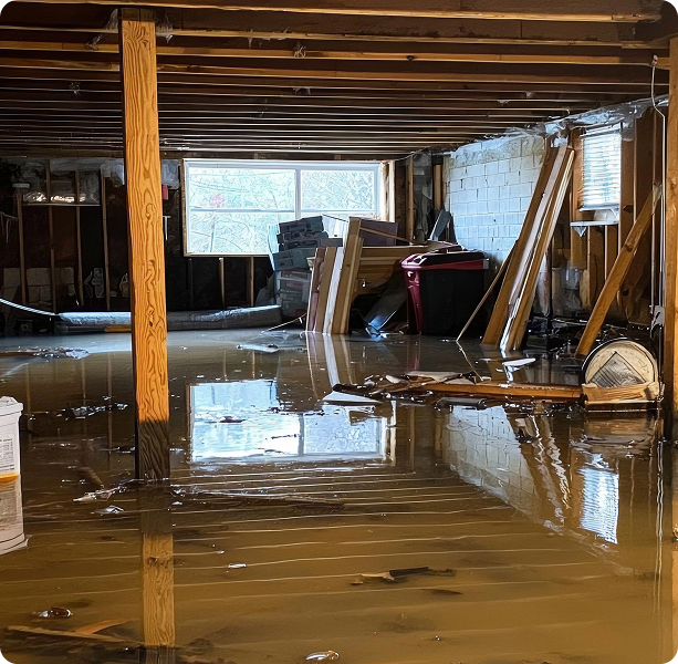 A home with water damage.