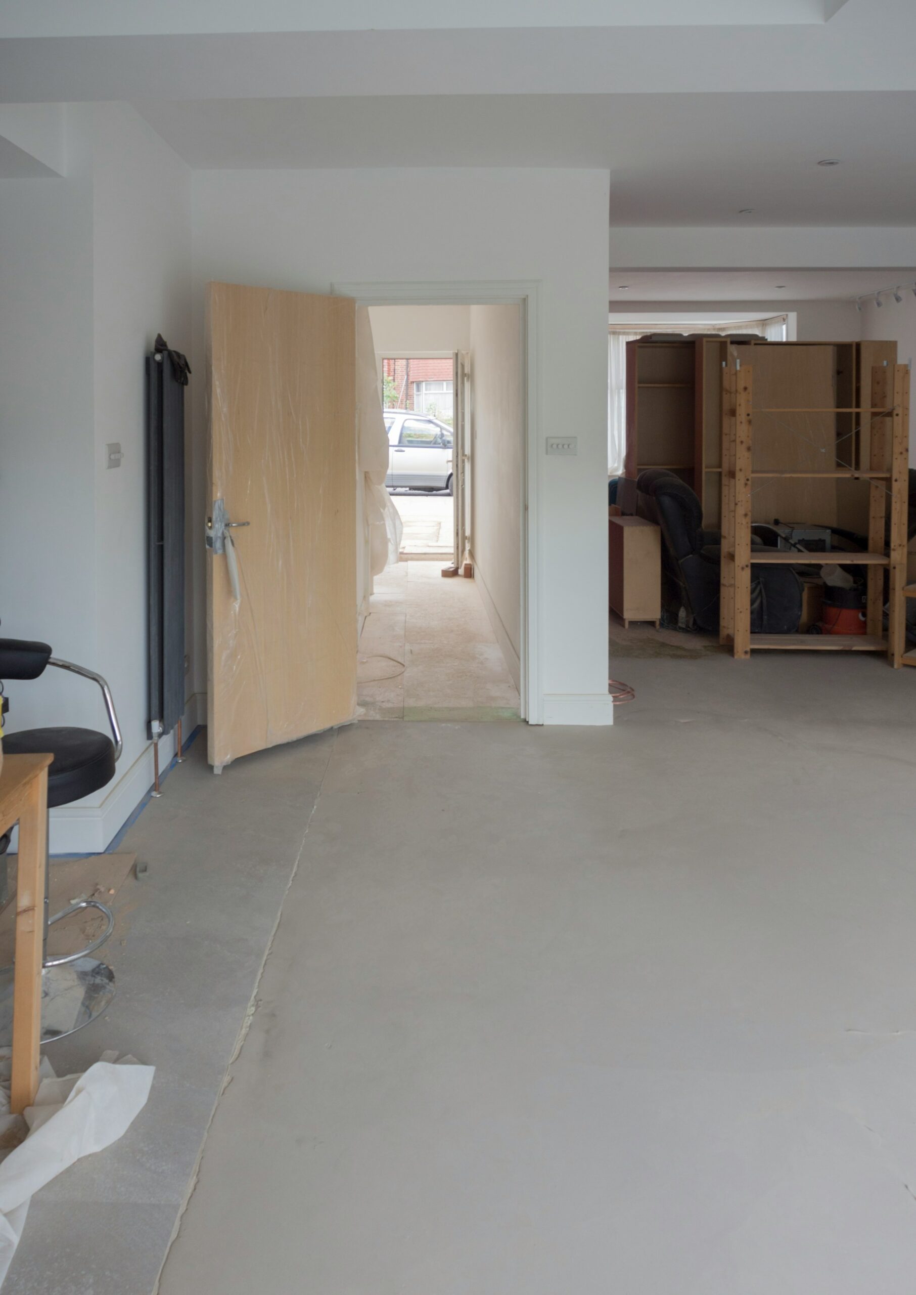 A space being treated for asbestos.