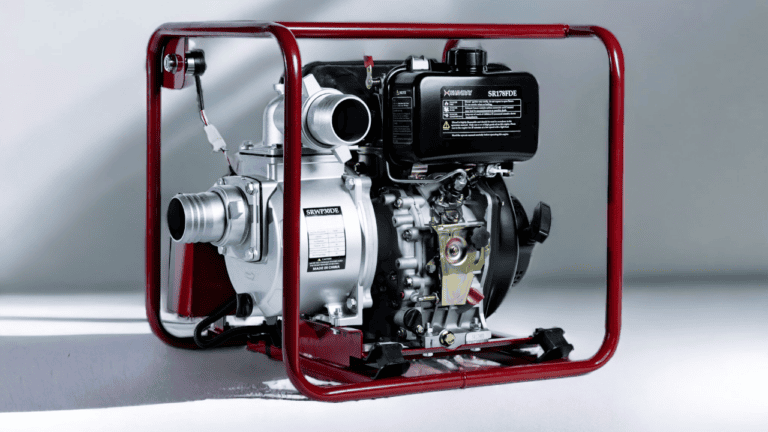 photo of a portable generator set on a white background