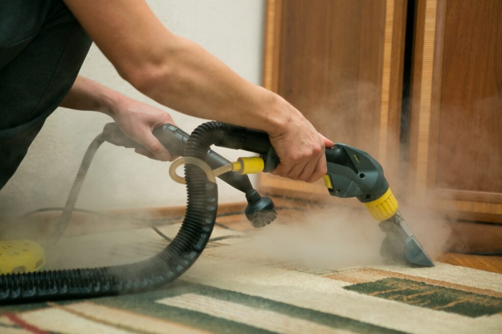 Equipment used in structural drying services for flooded carpet