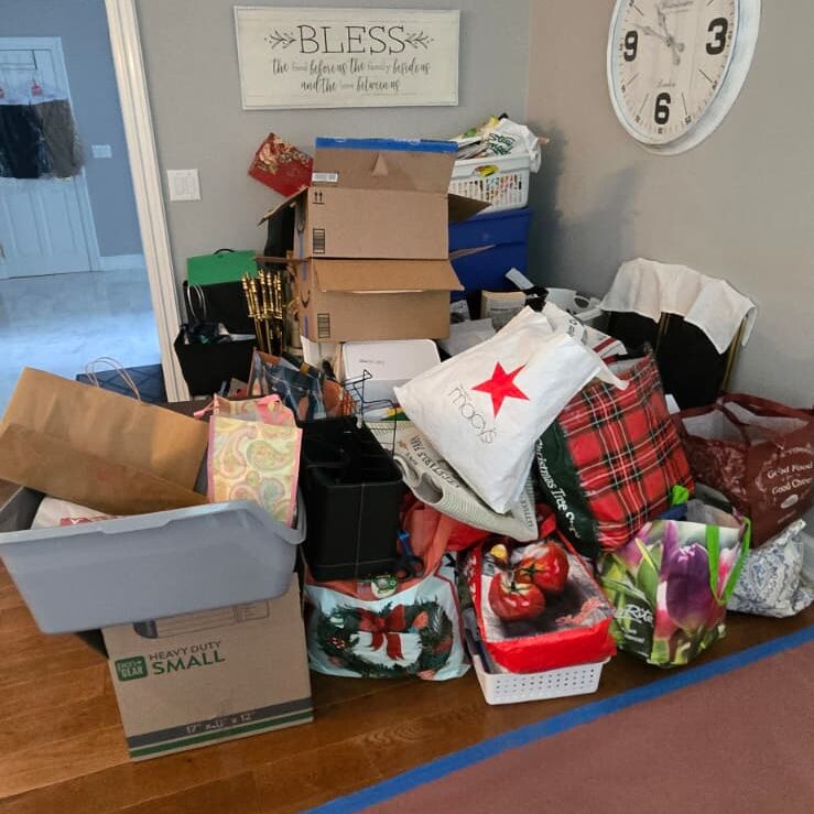 Contents packed for storage during home remediation